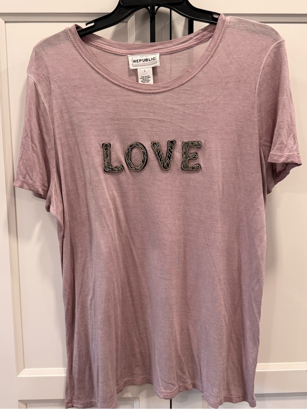 'LOVE' Embellished Short Sleeve Tee